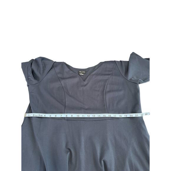 City Chic Navy Dressy Chic Night Out Cute Girl Elbow Sleeve A-Line Dress Size XL - Picture 11 of 13